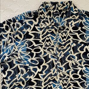 Puritan 3XL Blue Abstract Graphic Shirt